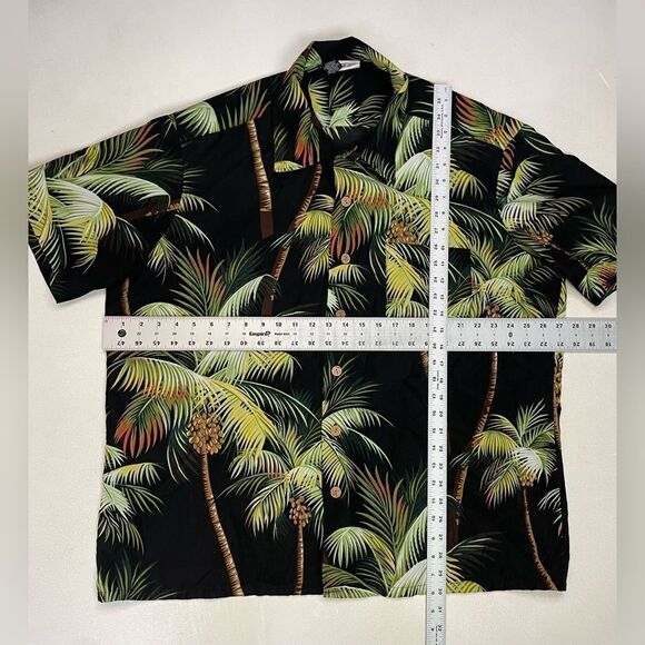 Ron Jon All Over Palm Tree Print Hawaiian Shirt Men XXL Black Short Sleeve - Picture 5 of 5